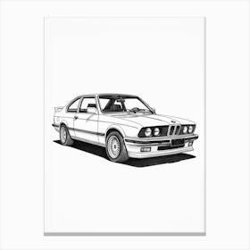 Bmw 325 Is Line Drawing 3 Canvas Print