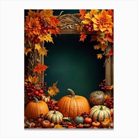 An Opulent Autumnal Frame Filled With Festive Thanksgiving Imagery Midst A Lavish Promotion Digital (4) Canvas Print