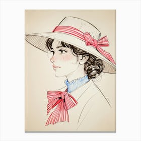 Girl In A Hat 1 Canvas Print