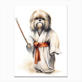 Shih Tzu Dog As A Jedi 1 Canvas Print