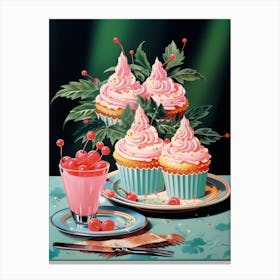 Cake With Frosting Vintage Cookbook Style 3 Canvas Print