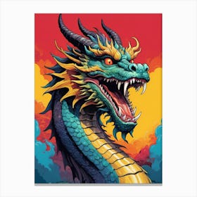 Japanese Dragon Pop Art Style (9) Canvas Print