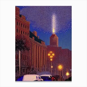 Jackson, City Us  Pointillism Canvas Print