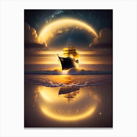 Ship In The Sea Canvas Print