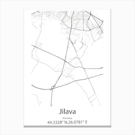 Jilava,Romania Minimalist Map Canvas Print