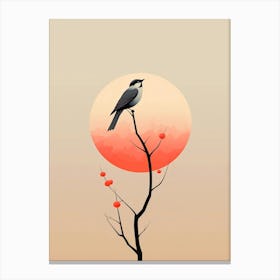 Bird Perched On A Tree Canvas Print