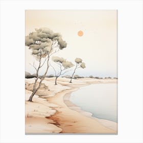 Watercolour Of Shell Beach   Shark Bay Western Australia 2 Canvas Print