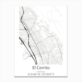 El Cerrito,United States Minimalist Map Canvas Print