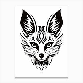 Linocut Fox Pattern 3 Canvas Print