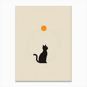 Cat Watching The Sun Canvas Print