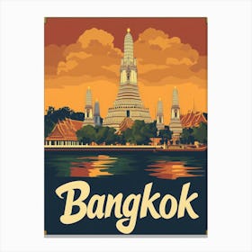 Aihrgdesign A Vintage Travel Poster Of Bangkok Featuring The Canvas Print