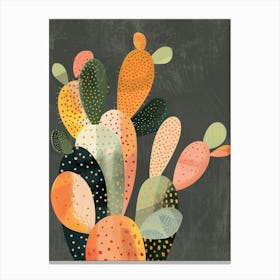 Rebutia Cactus Minimalist Abstract Illustration 2 Canvas Print