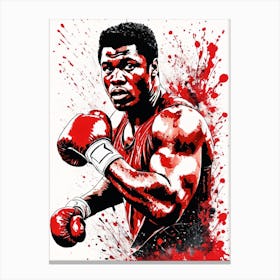 Cassius Clay Portrait Ink Painting (13) Canvas Print