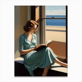'Woman Reading A Book' 1 Canvas Print