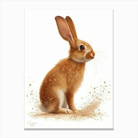 Polish Rex Rabbit Nursery Illustration 3 Canvas Print