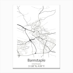 Barnstaple,United Kingdom Minimalist Map Toile