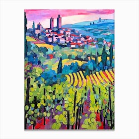 San Gimignano Italy 1 Fauvist Painting Canvas Print