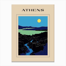 Minimal Design Style Of Athens, Greece 4 Poster Canvas Print