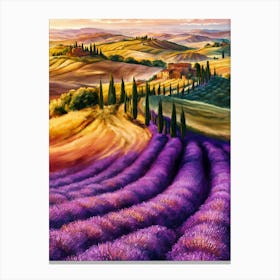 Lavender Fields In Tuscany Canvas Print