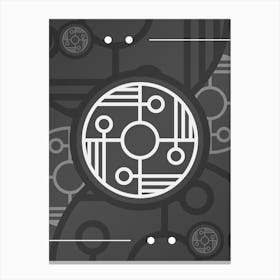 Abstract Geometric Glyph Array in White and Gray n.0077 Canvas Print