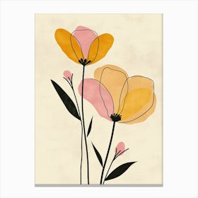 Louisville Flower Market Boho Minimalist Style Canvas Print