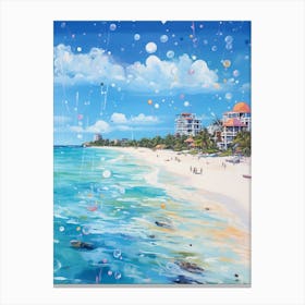A Painting Of Tulum Beach, Riviera Maya Mexico 1 Canvas Print