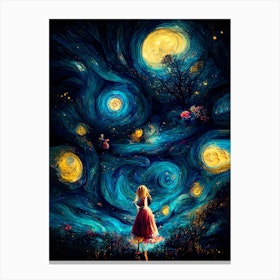 Alice Starry Night Canvas Print