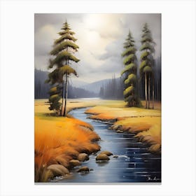 River In Autumn . 1 Canvas Print