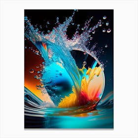 Splashing Water Waterscape Pop Art Photography 2 Canvas Print