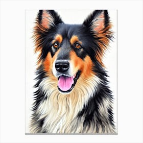 Belgian Sheepdog 5 Watercolour dog Canvas Print