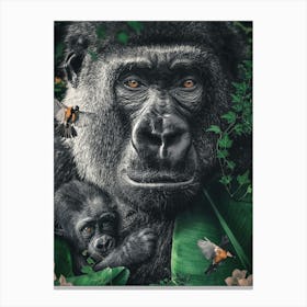 Gorillas In The Jungle Canvas Print