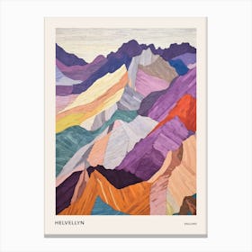 Helvellyn England 1 Colourful Mountain Illustration Poster Canvas Print