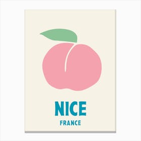 Nice, France, Graphic Style Poster 2 Canvas Print