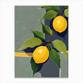 Lemons On A Branch 2 Canvas Print