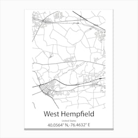 West Hempfield,United States Minimalist Map Lienzo