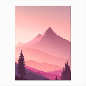Misty Mountains Vertical Background In Pink Tone 62 Canvas Print