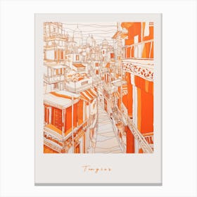 Tangier Morocco Orange Drawing Poster Canvas Print