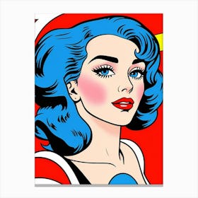 Chromatic Charisma: A Woman's Portrait in Neon Supergirl Canvas Print