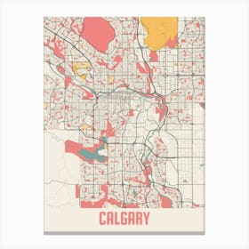 Calgary Map Poster Canvas Print