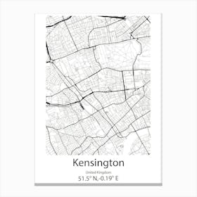 Kensington,United Kingdom Minimalist Map Toile