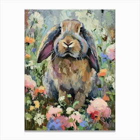 Satin Rabbit Painting 4 Canvas Print