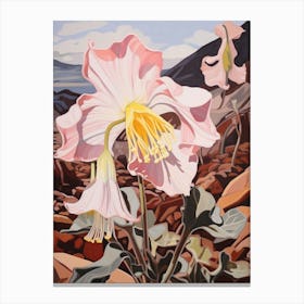 Columbine 3 Flower Painting Canvas Print