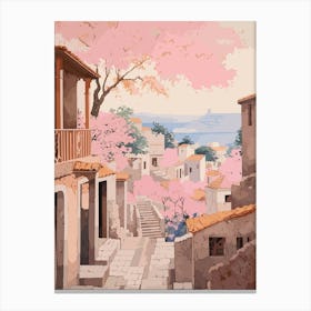 Byblos Lebanon 2 Vintage Pink Travel Illustration Canvas Print