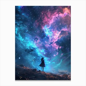 Girl In Space 1 Canvas Print