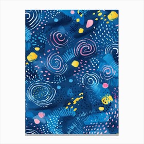 Blue And Yellow Swirls Canvas Print