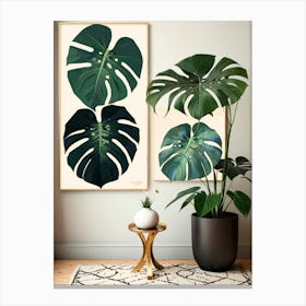 Monstera Leaf Print Canvas Print