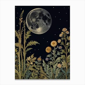 Landscape Moon In Forest Style William Morris 3 Canvas Print