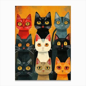 Group Of Cats 4 Canvas Print