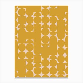 Mustard Yellow and Peach Geometric Art Print Canvas Print