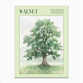Walnut Tree Atmospheric Watercolour Painting 4 Poster Canvas Print